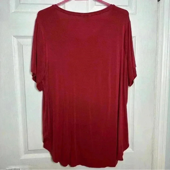 George T-Shirt Flowy Lace Red Size 2X - Picture 11 of 16
